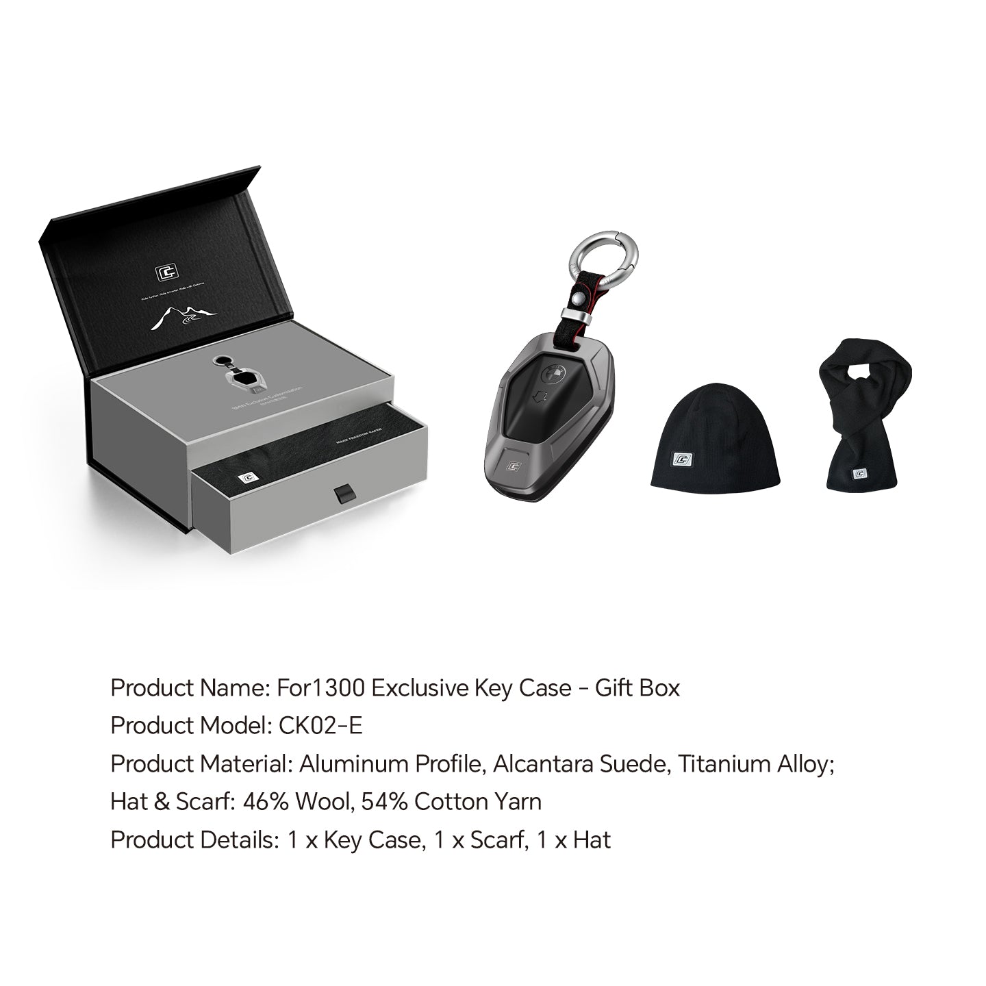 Aluminum Alloy Key Case For BMW 1300-Gift Box Set