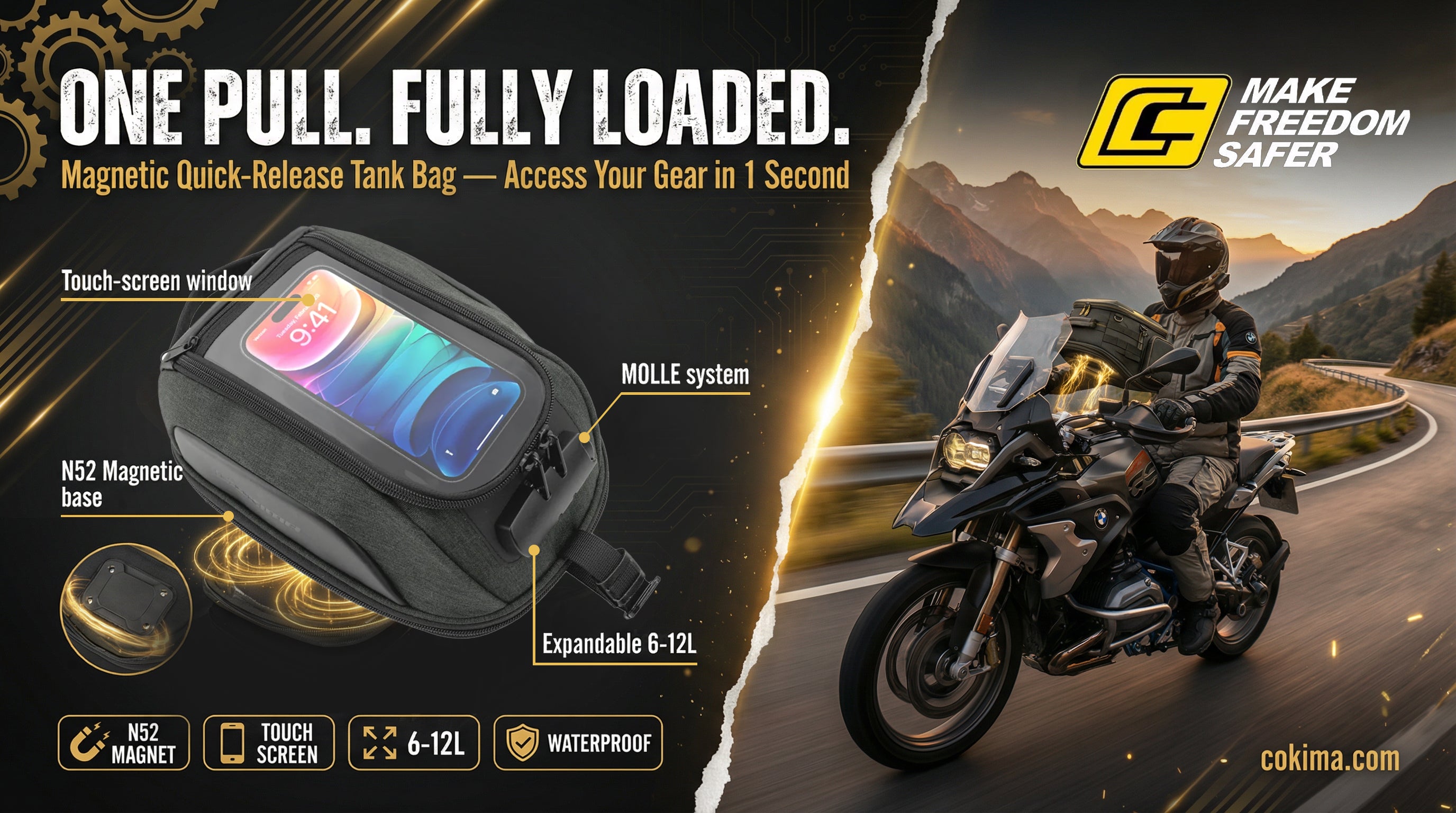 The Ultimate Motorcycle Camping Gear Checklist, Our Crash Bar, Tank, and Helmet Bags Secure Your Gear