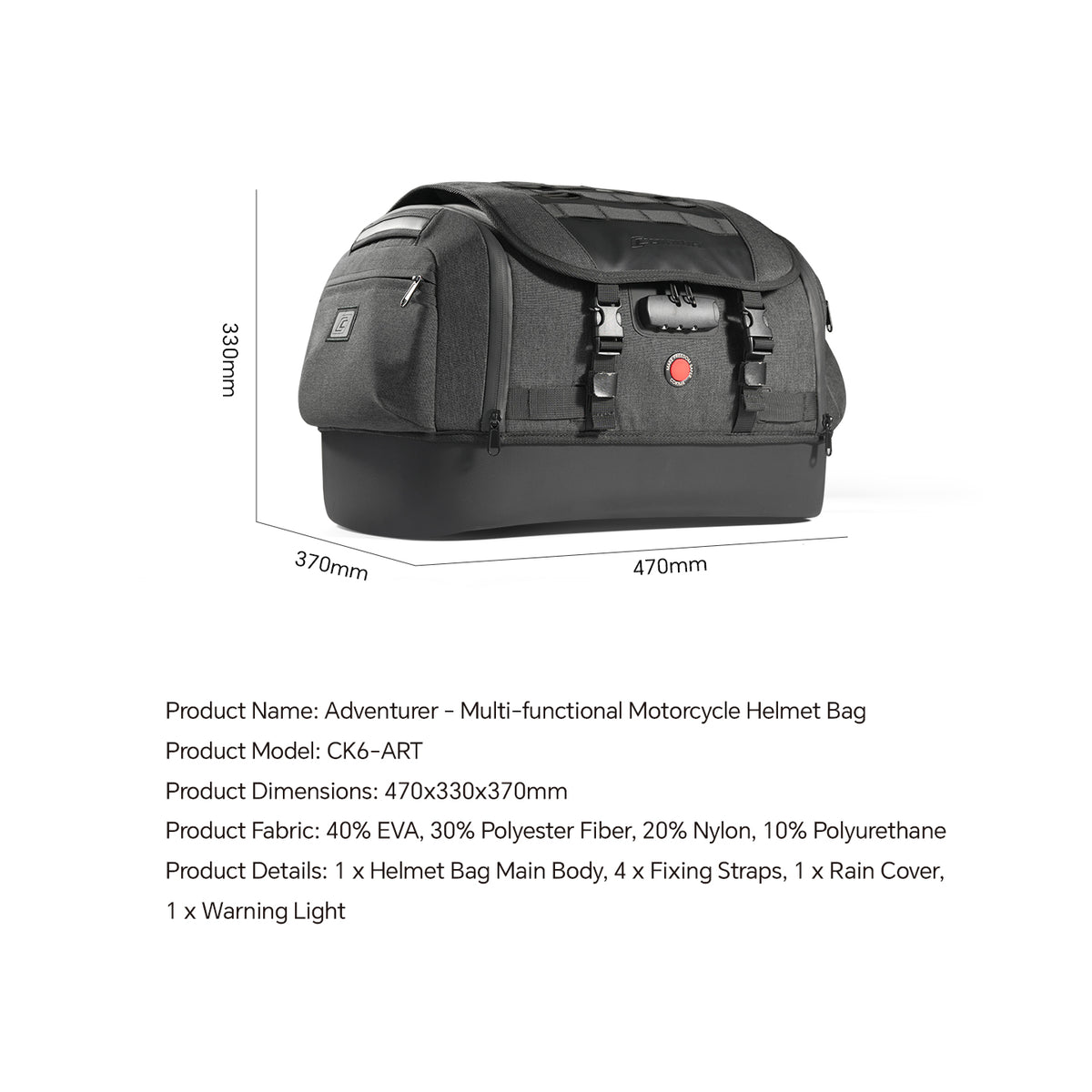 CK6-ART Motorcycle Multi-Functional Helmet Bag