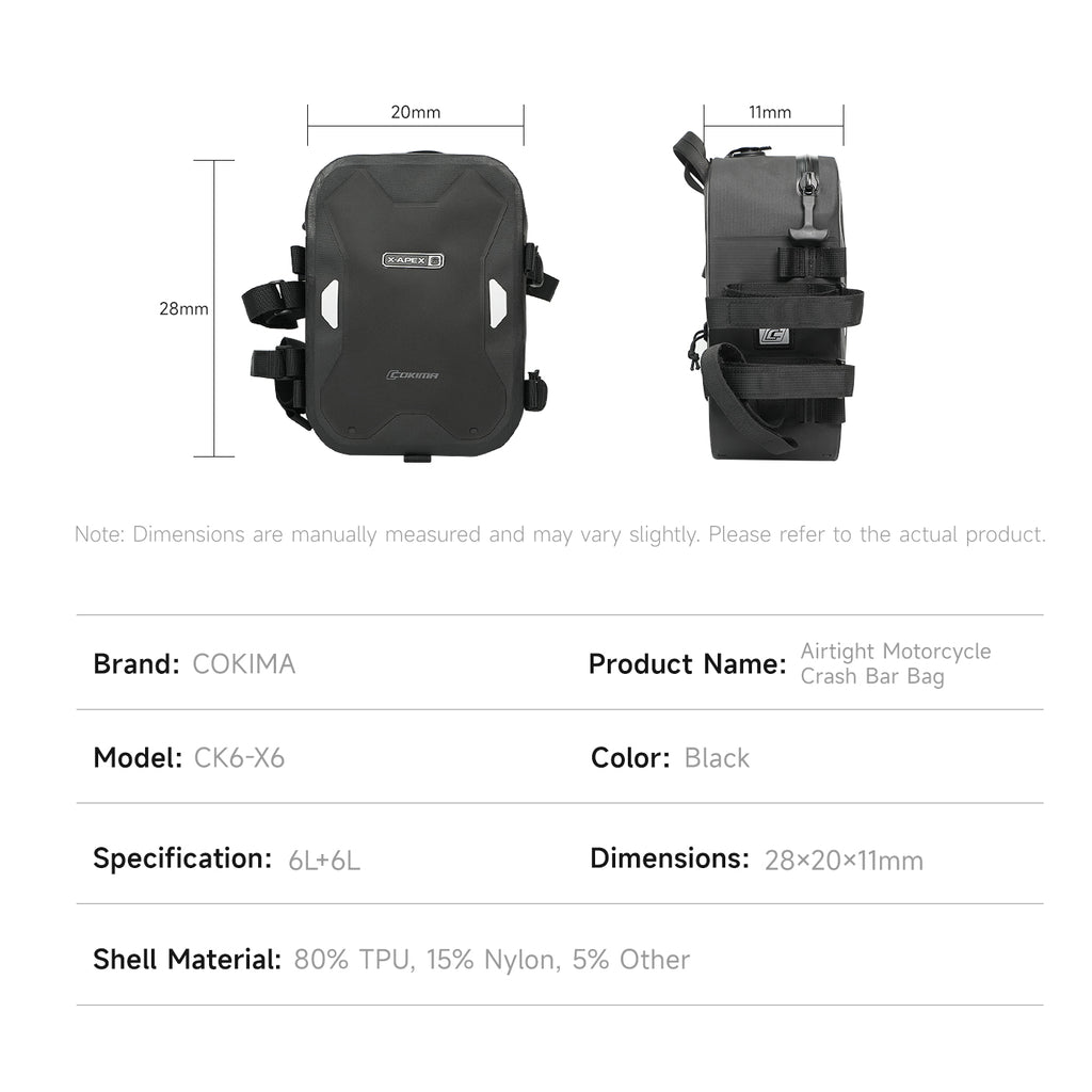 Airtight Motorcycle Crash Bar Bag