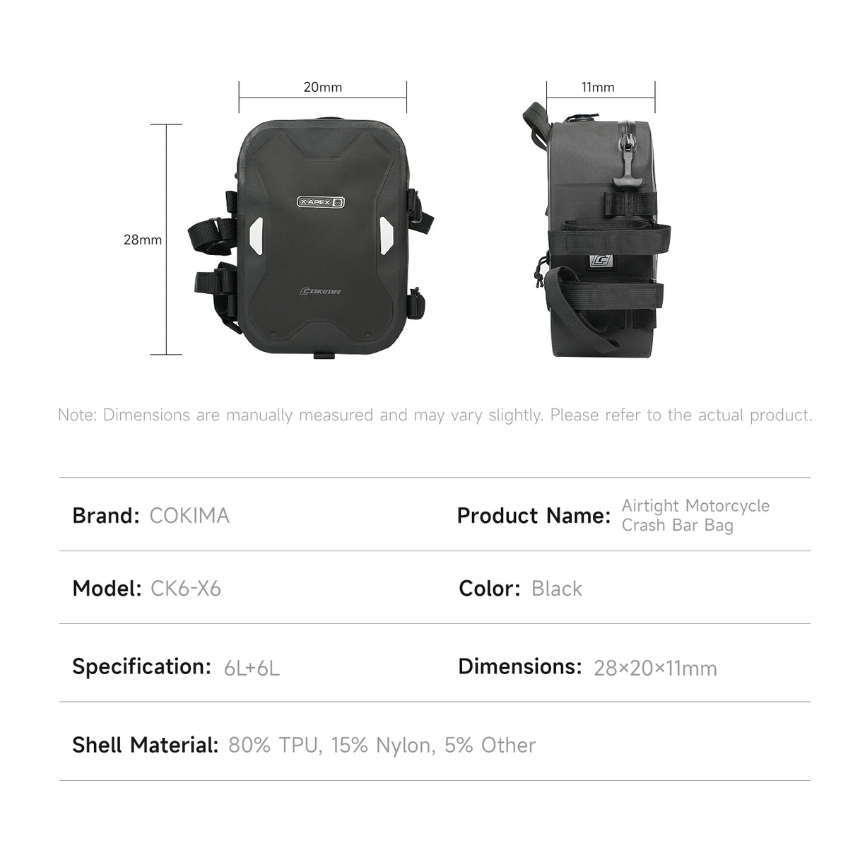 Airtight Motorcycle Crash Bar Bag