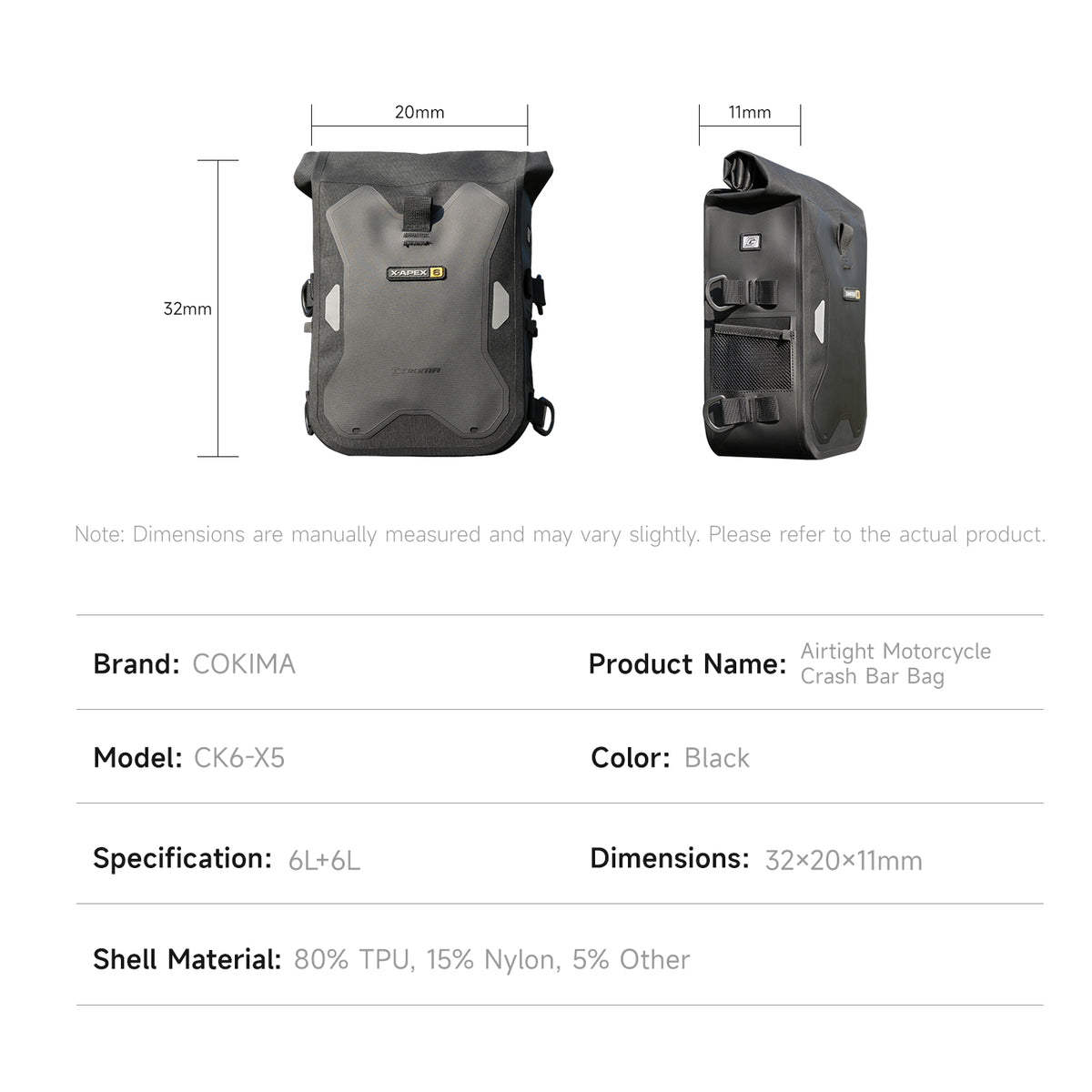 Airtight Motorcycle Crash Bar Bag
